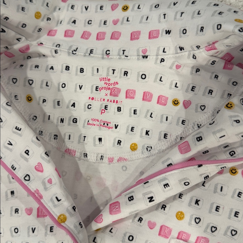 Brand new w/o tag Roberta Roller Rabbit White and Pink Kids Pajamas Never worn - Picture 3 of 8
